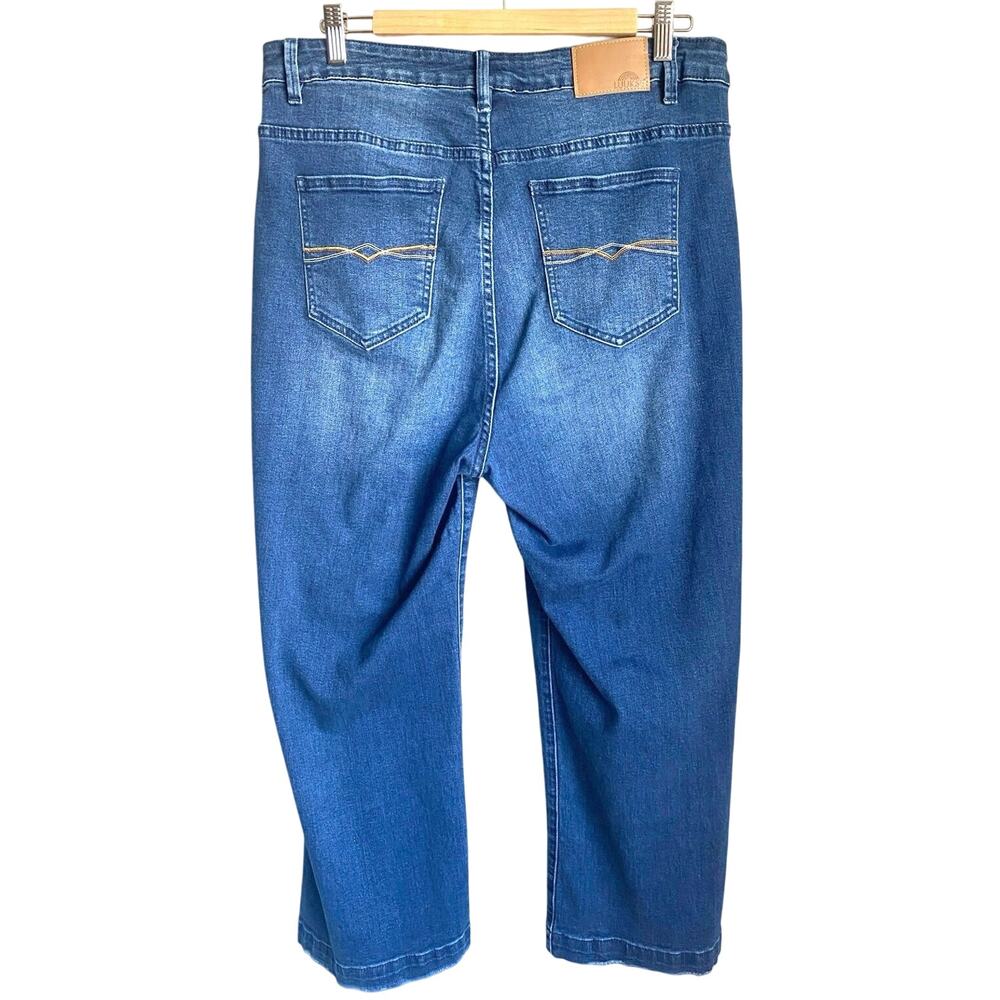 LUUKSE Wide Leg High Rise Jeans Size 16 Darker Wash Denim w Rainbow Pocket Plus - Picture 3 of 12